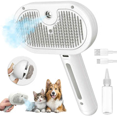 Spazzola Spray per Cani e Gatti – Pettine Antimuta con Serbatoio d’Acqua e Funzione Vapore