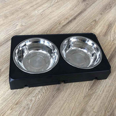 Ciotole Rialzate Regolabili per Cani – 2 Ciotole Inox da 1200 ml, Antiscivolo e Pieghevoli