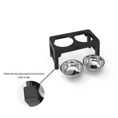 Ciotole Rialzate Regolabili per Cani – 2 Ciotole Inox da 1200 ml, Antiscivolo e Pieghevoli