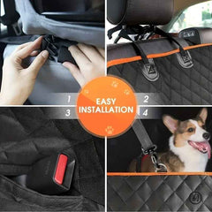 Coprisedile Auto Impermeabile per Cani – Antigraffio e Antiscivolo, Nero e Arancione
