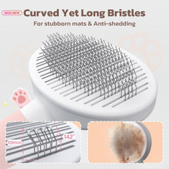 Zivacate Dog & Cat Brush - Patented One-Click Self-Cleaning Pet Grooming